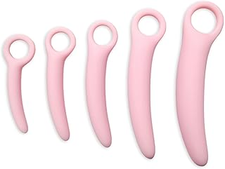 Silicone Massager, Silicone Pelvic Floor Muscle Dilator Trainer Set - 5 Pack (Pink)