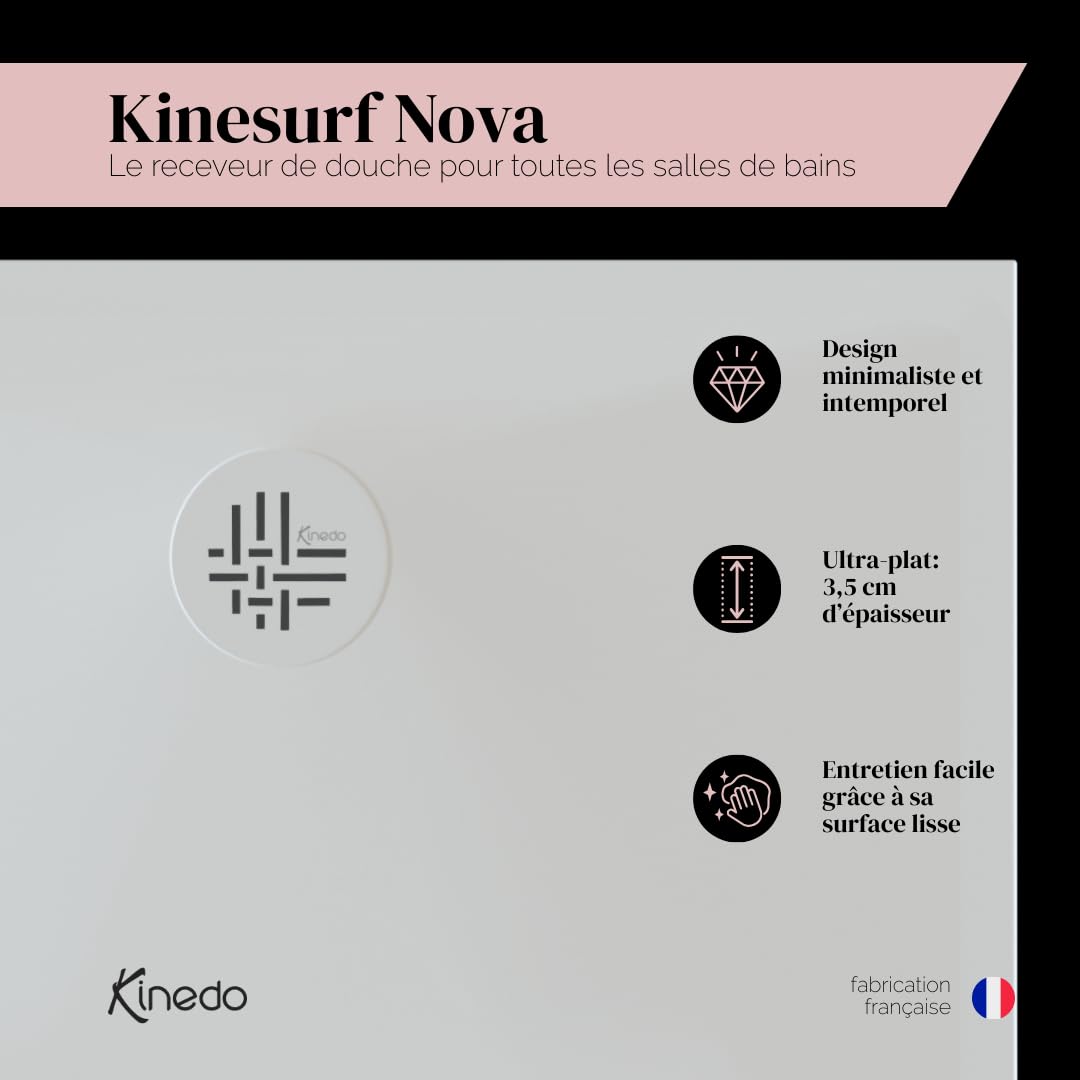 Receveur KINEDO Kinesurf Nova 120X80 blanc mat