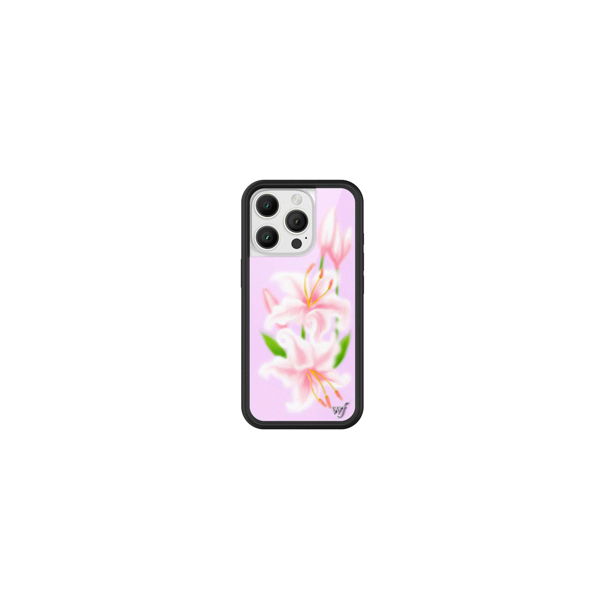 Wildflower Cases - Compatible with Apple iPhone 16 Pro | Protective Black Bumper, 4ft Drop Test Certified, Women Owned Small Business | Sweet Lily -