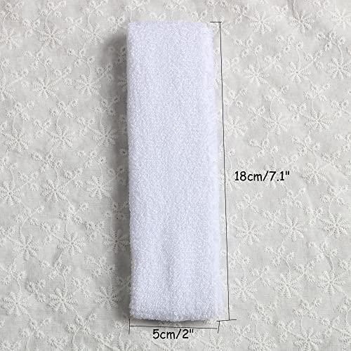 Image of Cotton Sweatband Headbands,Pack of 12,Elastic Stretchy Sport Terry Cloth Sweat Bands,Yoga Workout Fitness Exercise Basketball Headband