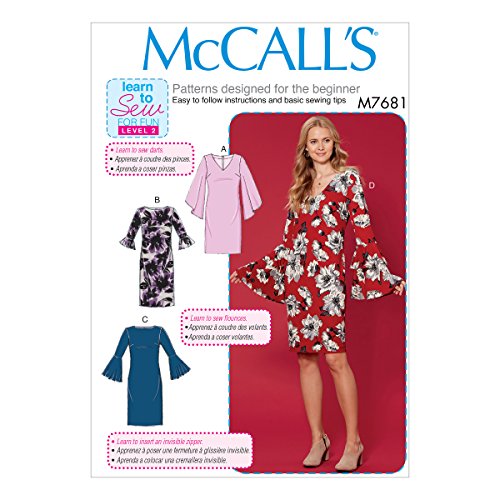 MCCALL 's Patterns 7681u00a0E5, de Costura para Vestidos, Tallas 14u00a0u0096u00a022, Tejido, Multi/Colour, 17u00a0x 0,5u00a0x 0,07u00a0cm