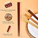 MFJUNS 5 Pairs Japanese Minimalist Reusable Chopsticks, 8.8 Inch Non-Slip Natural Wood Set - Ideal for Sushi, Noodles, Rice | Chopsticks Gift Set for Asian Cuisine Lovers