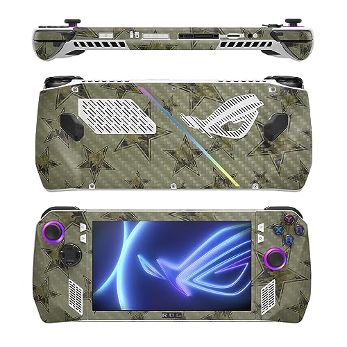 Image of MightySkins Carbon Fiber Skin Compatible with Asus ROG Ally - Army Star | Protective, Durable Textured Carbon Fiber Finish | Easy to Apply, Remove, and Change Style
