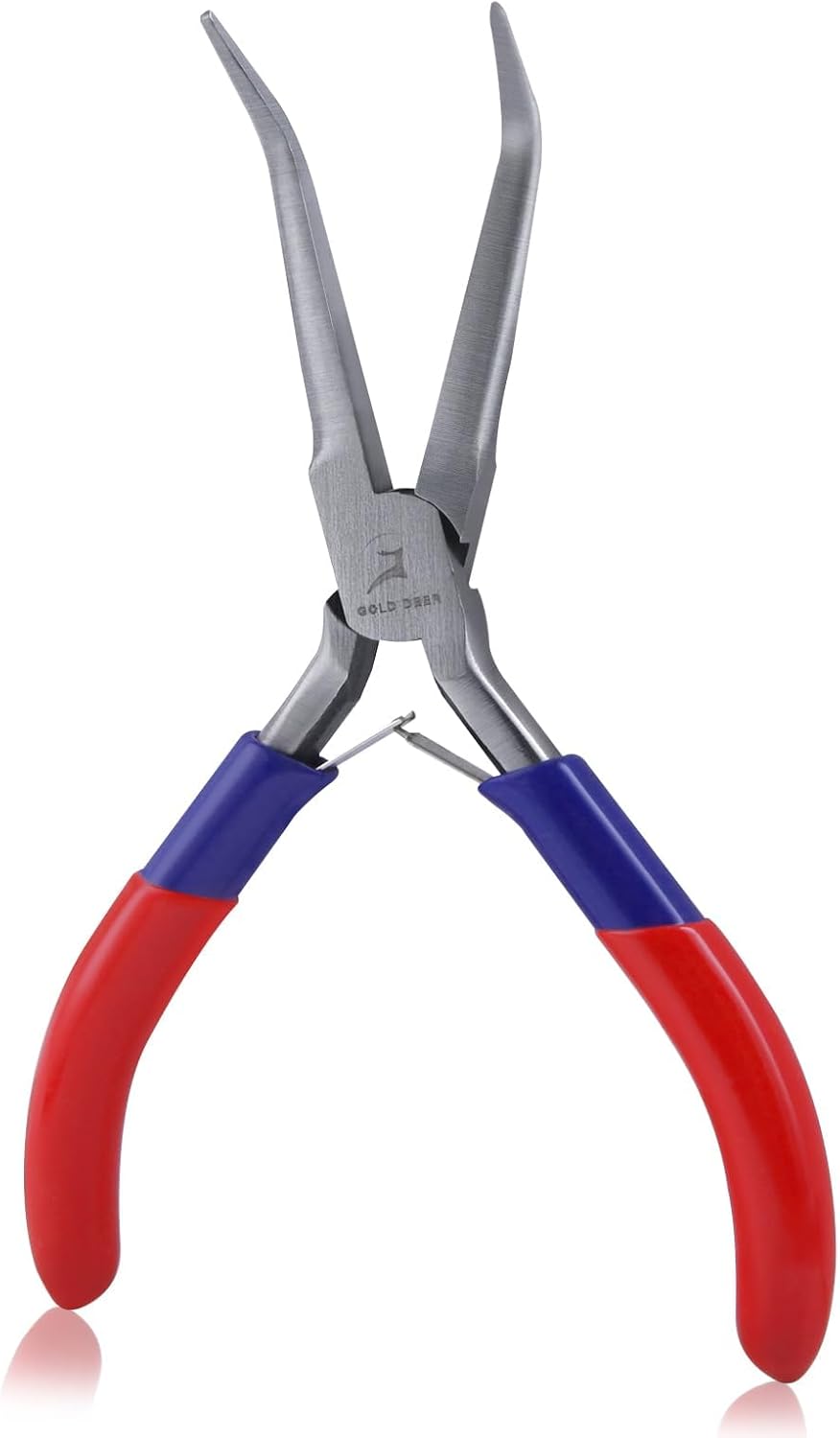 Mini Bent Chain Nose Pliers With Serrated Jaw - Precision Tool For Gripping, Bending Wires