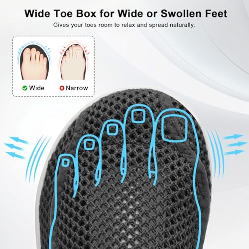 JOINFREE Slippers for Women Adjustable Indoor House Shoes, Wide Width Diabetic Home Shoes Comfy Non Slip Breathable Slippers for Edema, Swollen Feet, Elderly, Pregnancy3