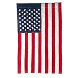Evergreen American Flag 12x18 Double Sided | Patriotic House Flags For Outside | Small American Flag Garden Size | Embroidered Stars and Stripes | USA Residential or Commercial