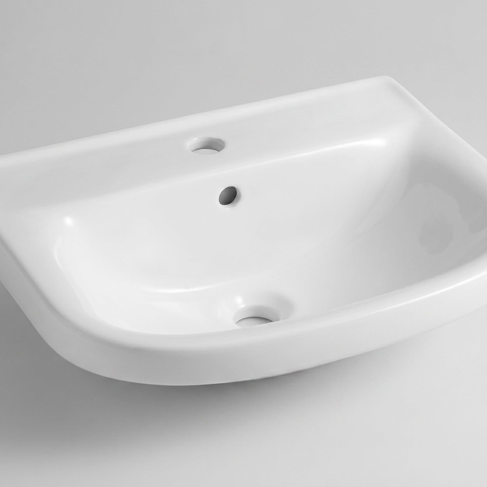 Lavabo suspendido con rebosadero de cerámica blanca 50 x 40 cm - Idral Kids 10392