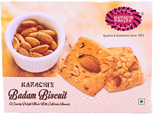 Image of Karachi Bakery Badam Biscuits, 400 g /300 g (Weight May Vary) (Pack of 3)