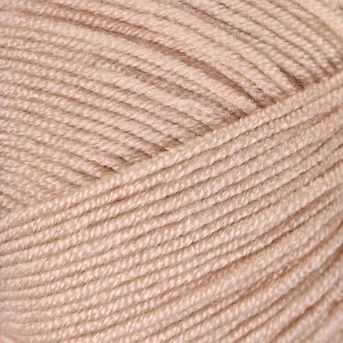 Image of 3 Skeins of Makromecity Softee Baby Yarn,%100 Premium Anti-Pilling Acrylic, 3.5 Oz, 273 yd (100gr /250 mt) Each, Soft Yarn for Crocheting and Knitting (Beige, 3 Skeins)