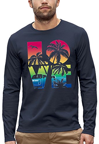 T-Shirt Manches Longues Love Beach Homme en coton léger pour l'été