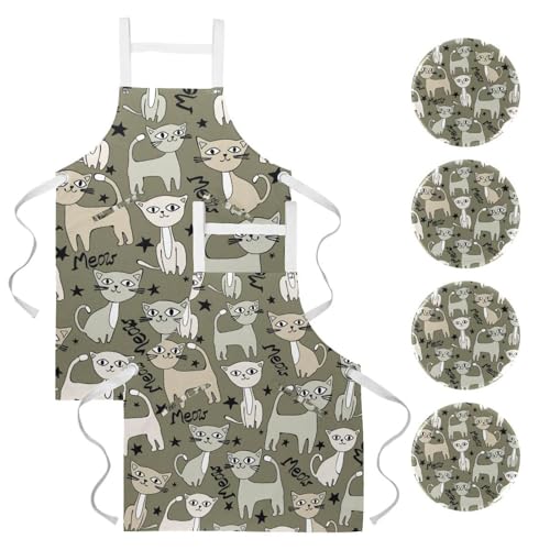 Tablier de cuisine multicolore avec broches pour restaurant