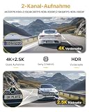 GKU 4K+2.5K Dashcam Auto Vorne Hinten mit 5GHz WiFi, Dash Cam mit 64G SD-Karte, STARVIS Nachtsicht...