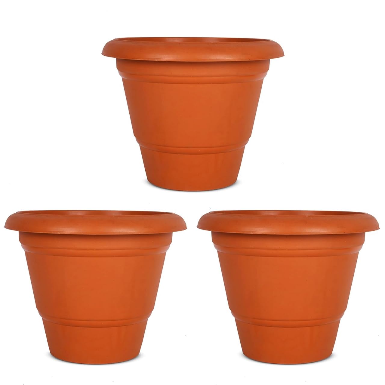 Virajsanchi Round Pots for Plants | Indoor and Outdoor Flower Pot for Home/Office/Table/Garden/Balcony Decoration | 8 inch (Set of 3) | Heavy Duty Highly Durable Plant Container Gamla (3) (B0DDCP21SD) Amazon Price History, Amazon Price Tracker