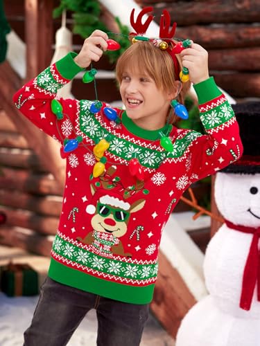 Image of BesserBay Unisex Kids Ugly Christmas Sweater Funny Tacky Knit Winter Pullover 4-14 Years
