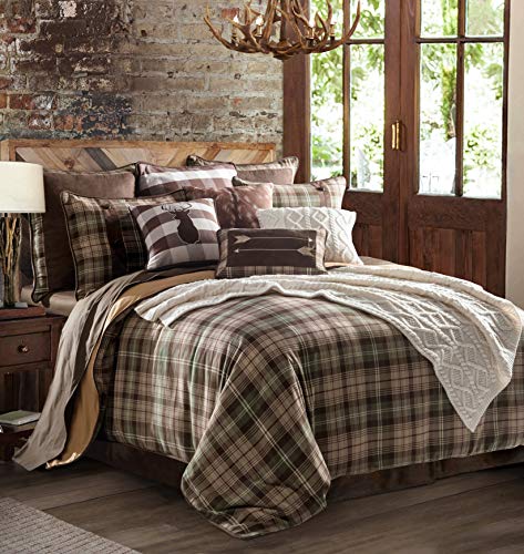 Paseo Road By Hiend Accents | Huntsman 4 Piece Comforter Set With Pillow Shams, Brown And Cream Plaid, Super King Size, Rustic Cabin Lodge Luxury Bedding Set, 1 Comforter, 1 Bedskirt, 2 Pillowcases #TOP11