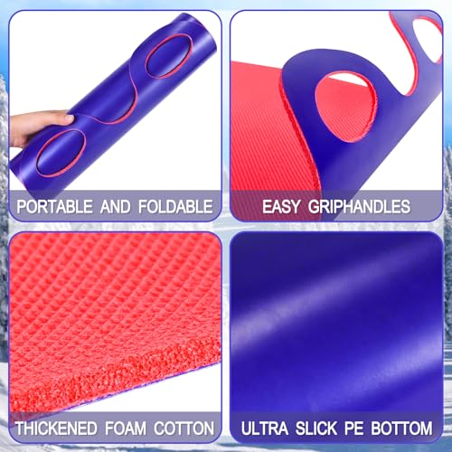 2PCS Roll up Snow Sled with Handles, Foam Plastic Sleds, High Speed Snow Sledding Equipment for Kids, Beach, Grass, Sand by MUDEREK - Image 4