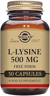 Solgar L-Lysine 500mg Vegetable Capsules - Pack of 50 - Essential Amino Acid - Vegan, Vegetarian, Kosher