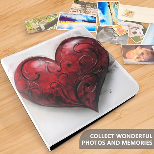 Álbum de Fotos Autoadhesivo DIY Scrapbook Álbum de San Valentín Gran Corazón 3 Anillas Álbum de Fotos 40 Páginas 8x10 para Memorias miniatura 5