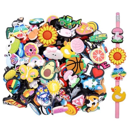 YEALQUE 20/30/45/60PCS Random Cute Pencial Topper Decoation Pencil Toppes Lovely Different Pencil Clip Decoration for Students Gifts Awards (30)