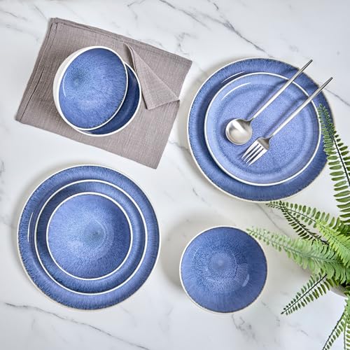 Sango Stoneware Dinnerware Set – Service for 4, Plate, Bowls, & Mugs Set, for Daily Dining & Entertainment, Microwave & Dishwasher Safe - Image 6