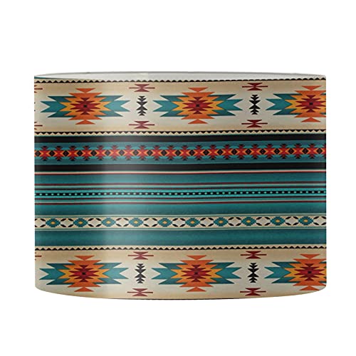 Coloranimal Southwestern Native Tribal Patter Decorative UNO Drum Lampshade Bohemian Aztec Tucson Table Lamp & Floor Light Lightshades Turquoise Stripes Lamp Shades Covers-M Cover