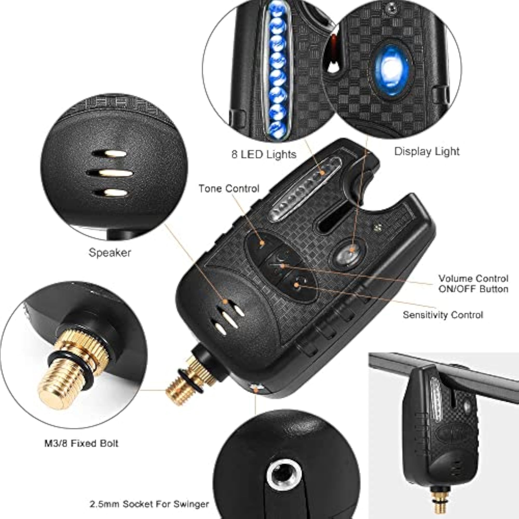 Fishing Bite Alarm Set with Rod Rest
