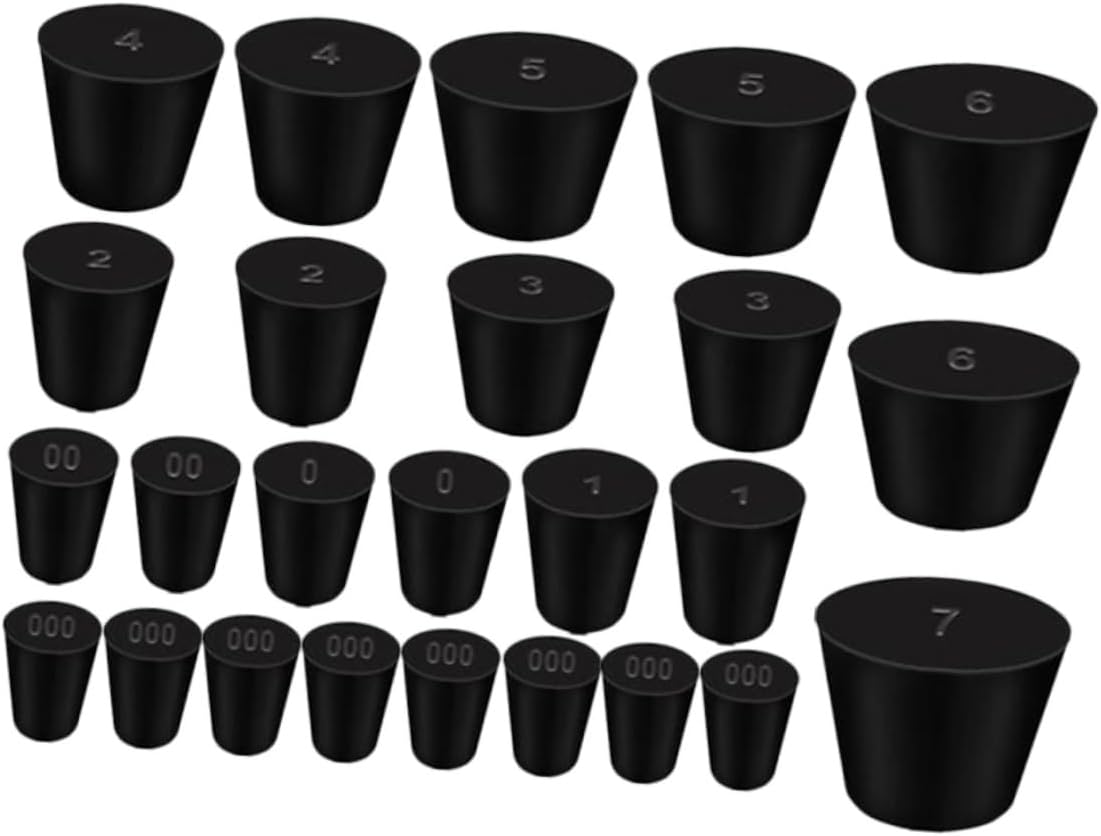 25pcs Test Tube Bottle Stoppers Rubber Plugs Leakproof Sealing for Lab Kitchen Tapered Easy to Install