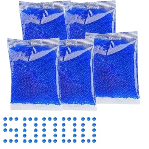 Gel Blaster Ammo 50000 Pcs Refill Gel Balls 7-8 mm Gel Blaster Bullets Gel Gun Ammo Refill for Teenagers and Adults 14+ (Blue)