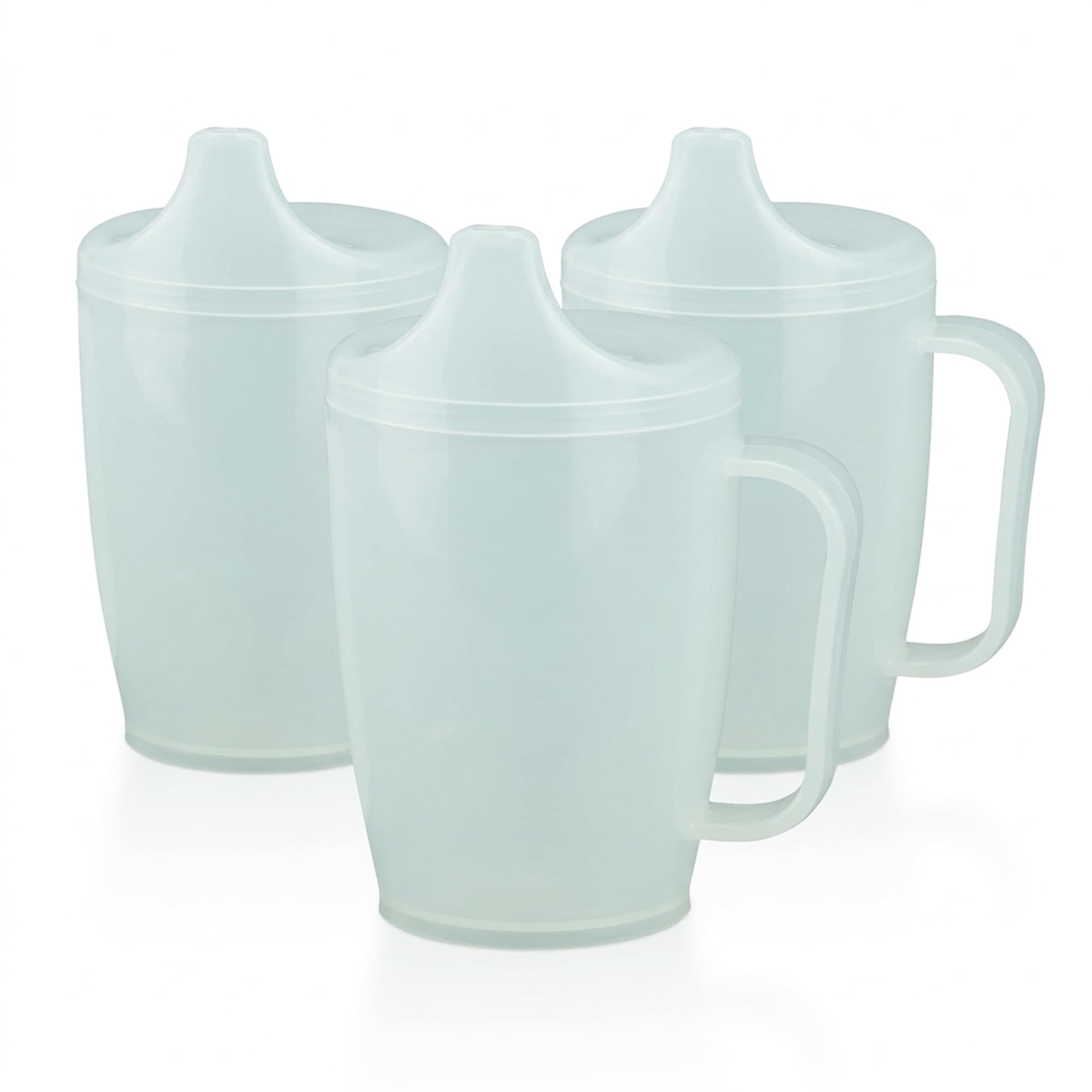Schnabeltasse für Erwachsene mit handlichem Griff und Ausgießdeckel, 240 ml, leicht und auslaufsicher, für Senioren und Erwachsene, Verwendung für heiße und kalte Getränke, Reisen und Zuhause