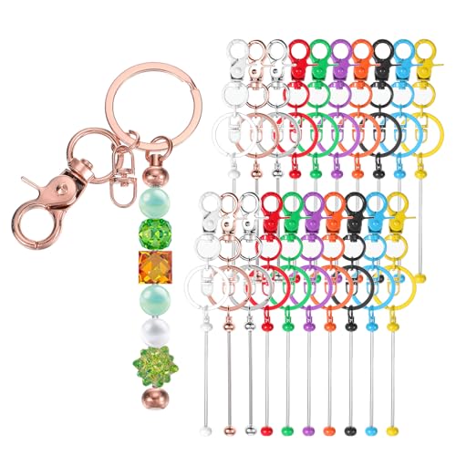 Barres de porte-clés perlées supports en métal pour fabriquer des cadeaux uniques