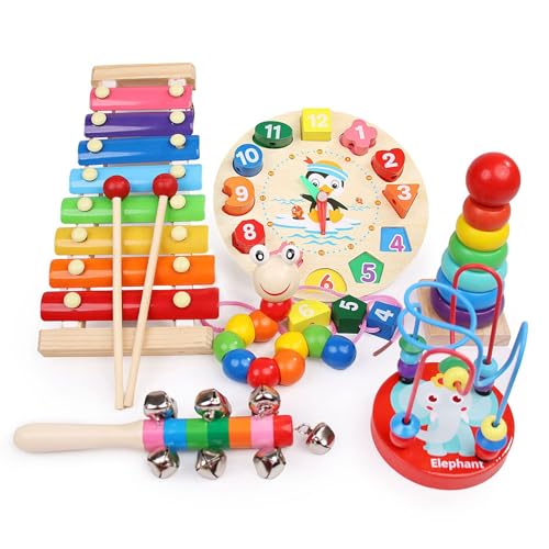 Jouets instruments de percussion Orff Montessori : ensemble d'éveil musical de 6 pièces