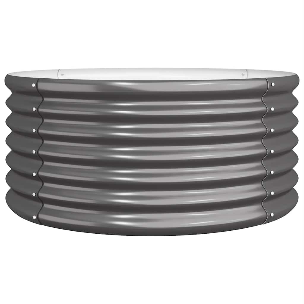 vidaXL Garden Planter Outdoor Plant Stand Raised Bed Flower Pot Patio Planter Vegetable Herb Bed Flower Box Galvanised Steel Anthracite
