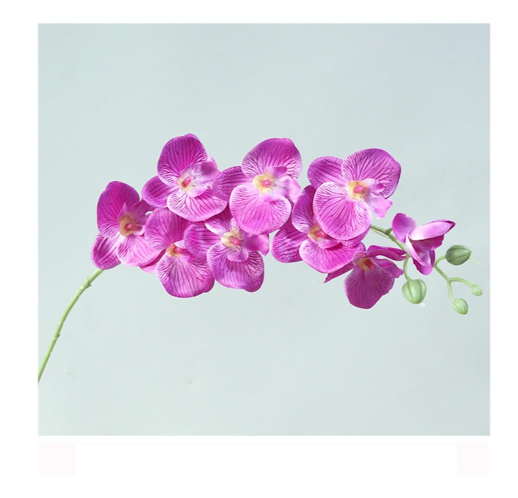 SPHINX Artificial Orchid Stick with 9 Flower Heads–69 cm Phalaenopsis Faux Flower for Home Decor, Table Centerpiece, Wedding, Hamper, Trousseau, Gift Inserts, Realistic Floral Decoration- (3, Bright Purple)