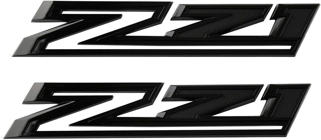 WJT 2pcs New 2019-2021 Big Size Z71 Fender Emblems 3D Badge Sticker Decal Nameplate Letter Replacement for Chevrolet Silverado 1500 2500 3500 (Glossy Black)