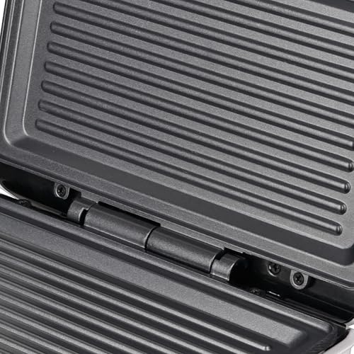 Grunkel - Sandwichera con Grill para 2 sandwiches con corte. Superficie antideslizante y antiadherente de 750W de potencia y tacto frío (Corte Cuadrado Blanca) (Negro, Grill) - imagen 4