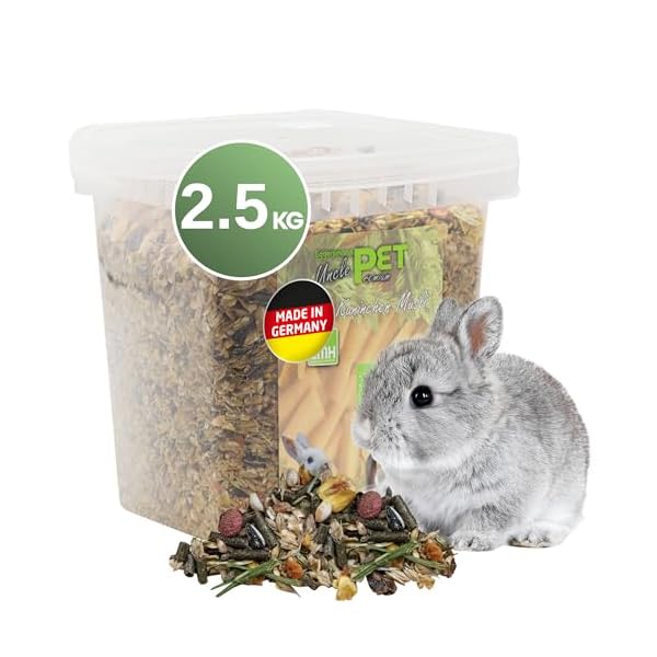 Eggersmann Uncle Pet - Premium Kaninchen Müsli - Kaninchenfutter mit der natürlichen Kraft aus Kräutern und Karotten