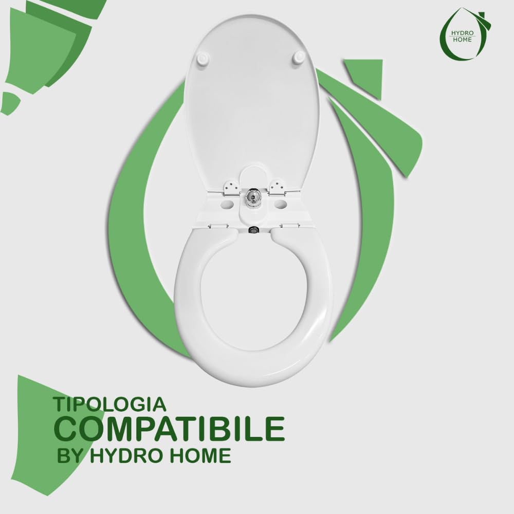 Asiento de inodoro y bidé universal ovalado, termoestable, blanco, con dispensador de agua caliente y fría, fabricado en Italia HYDRO HOME