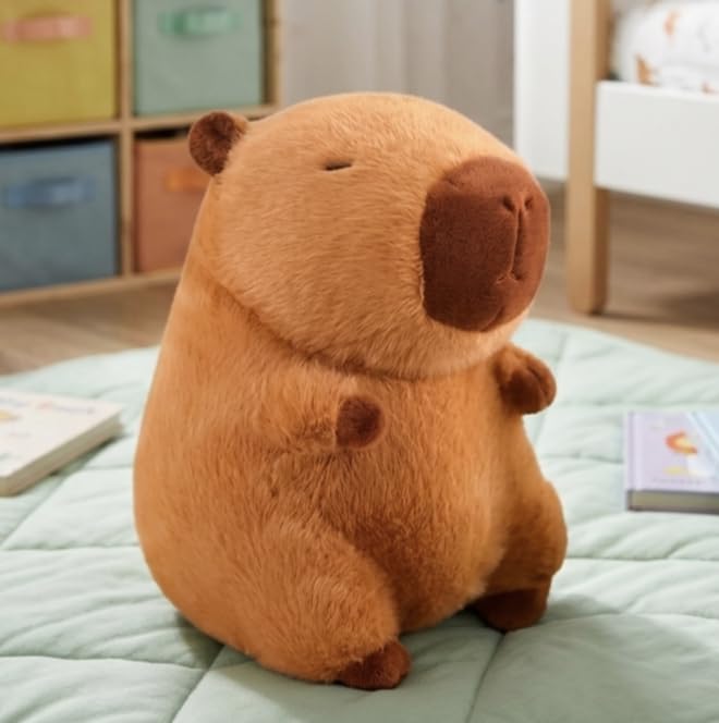 FuzzyTales Baby Capybara Soft Toy 25cm | Soft Stuffed Plush Animal for Kids & Adults | Kawaii Cute Animal Toy for Cuddles, Gifts & Room Decor | for Birthdays, Thanksgivings and Every Event (25cm)