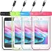 Waterproof Phone Pouch, Universal Waterproof Phone Case, Dry Bag Snowproof Outdoor for iPhone Xs Max/Xr/Xs/X/8/8 Plus/7/7Plus/6/6s Plus, Samsung Galaxy S10 S9+, Note, MOTO, up to 6.5'',Luminous-4 Pack