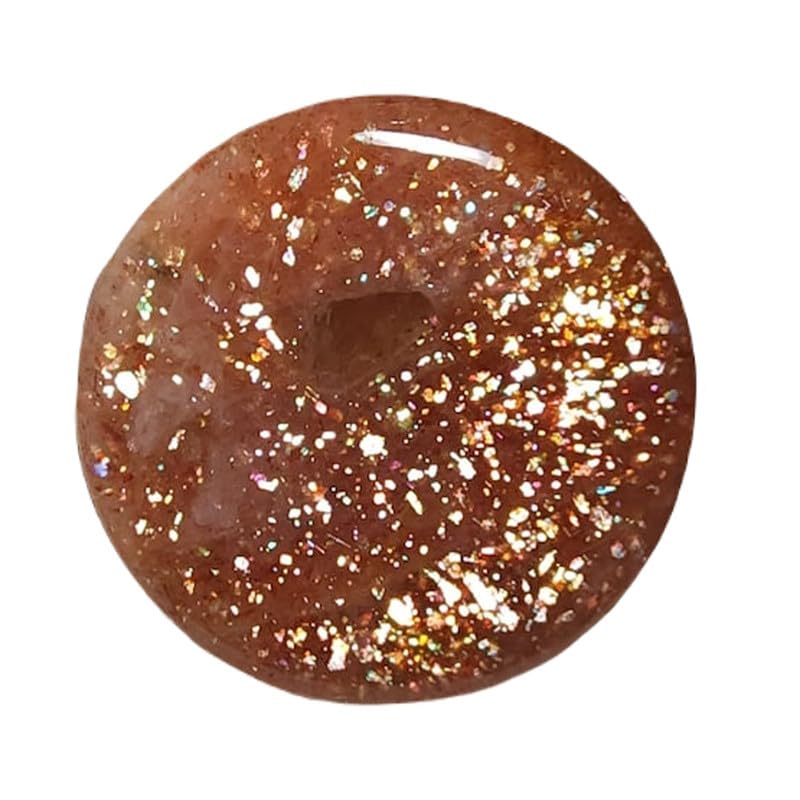 Pierre de soleil dorée naturelle en cabochon rond 29mm, gemme d'exception pour joaillerie