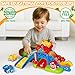 Toddler Toys Gifts for 1 2 Year Old Kids, Educational Dinosaur Slide Toy with 4 Cars for 12-18 Months Baby, First Birthday Chirstmas Gifts for Aged 1-3 Year Old, Push Car Track Toy for Boys Girls