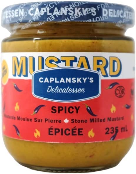 Caplansky's Deli Mostaza picante - Kosher, vegano, sin OMG, sin gluten, sin nueces, 7.9 fl oz (8 onzas líquidas)