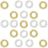 20 Piezas Anillo de Masaje de Dedo,Anillo de Masaje de Dedo Antiestrés / Anillo de Masaje de Dedo de Medicina China / Anillos de Dedo Sensoriales,Apto para Adolescentes y Adultos(10 Oro + 10 Plata)