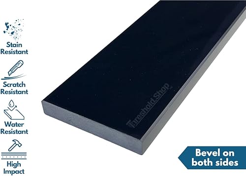 Miniatura 2 de Tamaño personalizado  Umbral de mármol de ingeniería súper negro  Tapa de ducha para tablero Schluter Kerdi, sistema de bandeja de ducha Tile Redi,