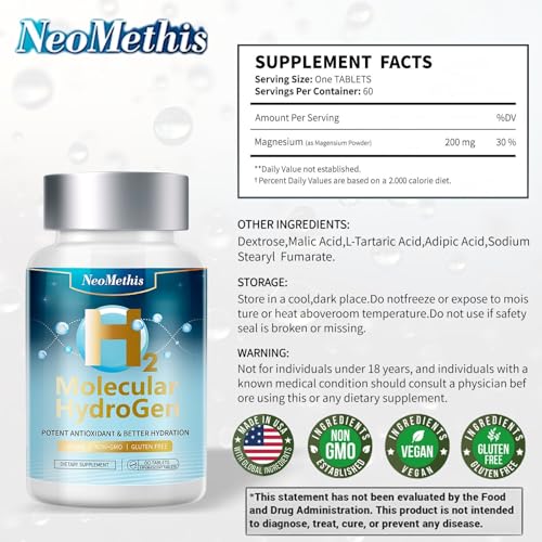 Hydrogen Water Tablets – H2 Molecular Hydrogen + Elemental Magnesium | Fast-Dissolving Antioxidant Supplement | 60 Tablets | Supports Brain Health, Energy & Cellular Function - Image 4