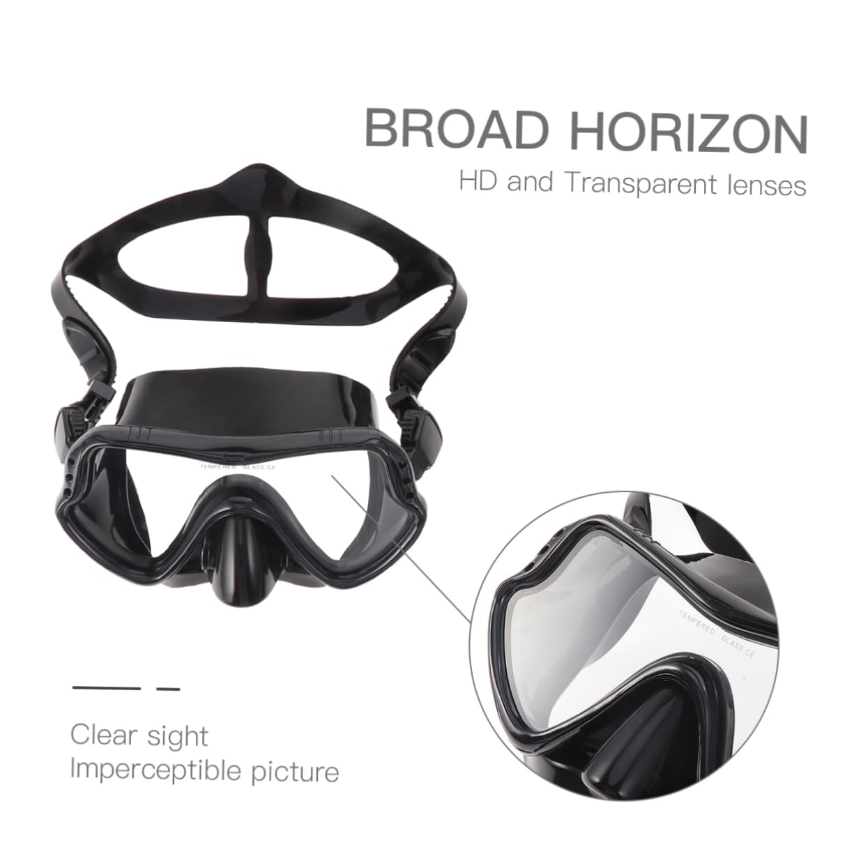 WOONEKY maschera subacquea e da uomo per uomo coperture per il viso da uomo abito da uomo snorkeling maschera subaquea maschere da snorkeling Black