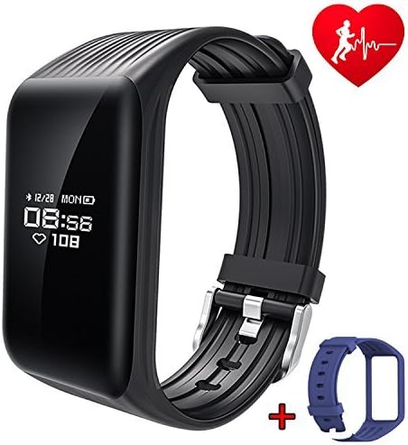 Dawo Fitness Tracker Watch IP68 Waterproof Activity Wireless Smart Bracelet with Continuous Heart Rate Monitor Step Calorie Sleep Counter Bluetooth Wristband Pedometer Sports Smart Band