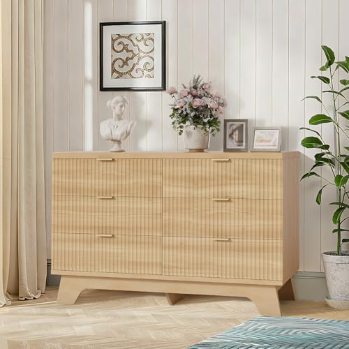 Garvee 6 Drawer Dresser for Bedroom, 47" Wide Mid Century
