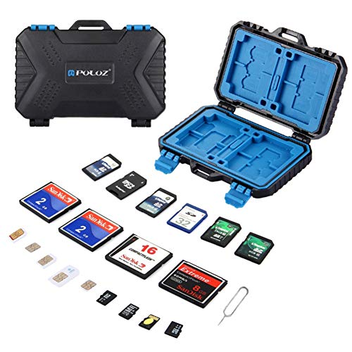 Preisvergleich Produktbild Vawal Spritzwasserdichte Speicherkarten Schutzbox, wasserdichte Speicherkarte Aufbewahrungskoffer Halter SD Micro TF SIM-Karte Protecter Box (Schwarz)