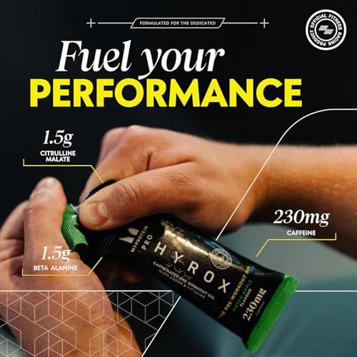 Image of Myprotein Pro x HYROX Pre-Workout Gel (12 Pack), 230mg Caffeine, 1.5g Beta-Alanine & Vitamin B for Improved Stamina & Reduced Fatigue, Endurance Gel for Sports, Workout & HYROX Training, Sour Cherry